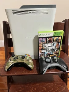 Microsoft Xbox 360 White Console (comes With 2 Controllers, Cables And GTA 5) - Picture 1 of 7