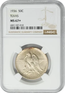 1936 Texas Half 50c MS67+ NGC 950476-22 - Picture 1 of 5