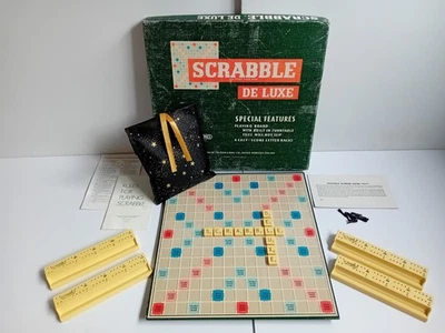Vintage 1973 Scrabble Deluxe Board Game Very Good Condition Complete FREE P&P - Image 1 of 4