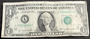 1977 San Francisco $1 Bill Mis-cut Full House High Treasury Stamp - Picture 1 of 2