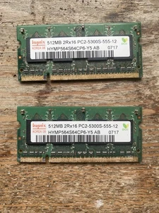 Hynix 1GB 2Rx16 512MB RAM PC2-5300S-555-12 Laptop Memory Modules. Used - Picture 1 of 6