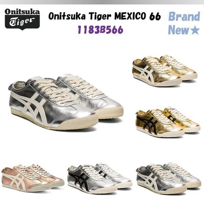 Новый Onitsuka Tiger Мексика 66 унисекс кроссовки чисто золото/черный 1183B566-200 обуви - Изображение 1 из 4