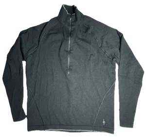 Smartwool Sweater Men's Size Large Black Merino Wool 1/2 Zip Knit Hiking Outdoor - Picture 1 of 12