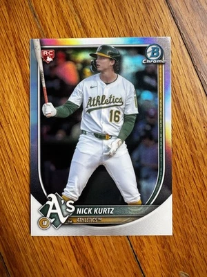 NICK KURTZ 2025 BOWMAN CHROME Red ROOKIE RC Redemption #93 Athletics - Image 1 of 4