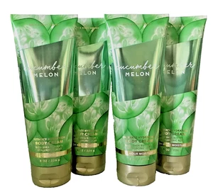 CUCUMBER MELON ULTIMATE HYDRATION BODY CREAM 8 OZ X 4 BATH BODY WORKS NEW - Picture 1 of 2