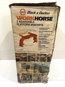 NUEVO Vintage 1980 Black & Decker WORKHORSE Plataforma Ajustable Soportes Caja Abierta - Imagen 1 de 9