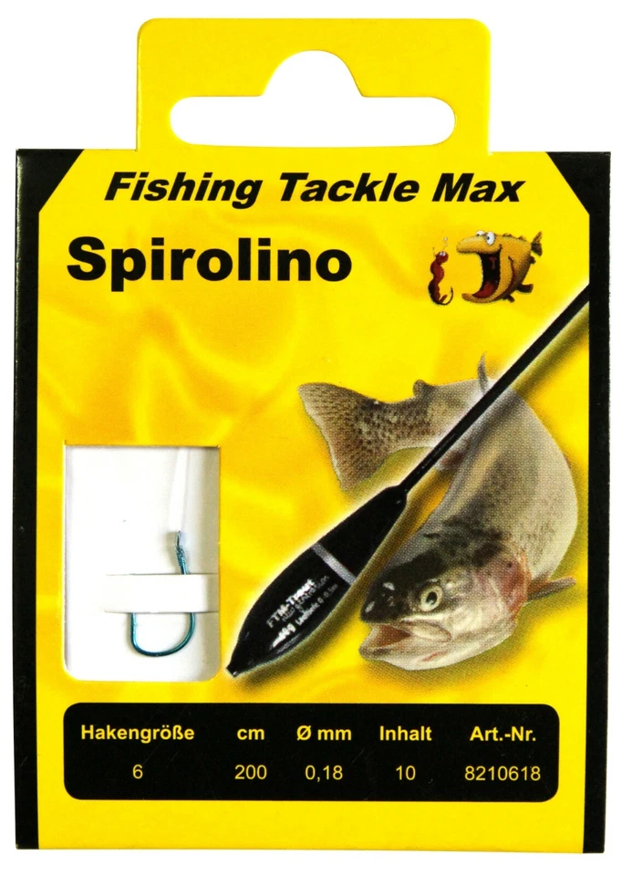 FTM Spirolino Haken Blau gebunden 200 cm verschiedene Größen Fishing Tackle Max