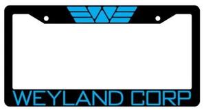 Weyland Corp. Black Plastic License Plate Frame Alien - Picture 1 of 1