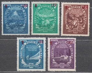 ROMANIA 1952 SC#865/69 MNH** set, 5-Year Plan, Surcharges of New Value. - Imagen 1 de 1