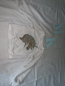 The Childrens Place Glitter Sequin Unicorn Girls White Sweater 3T - Picture 1 of 2