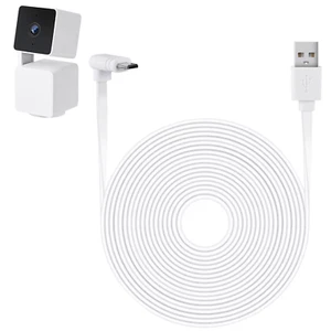 30 Fuß Stromkabel kompatibel mit WYZE Cam Pan V3, 90 Grad L-Form flach Micro  - Bild 1 von 12