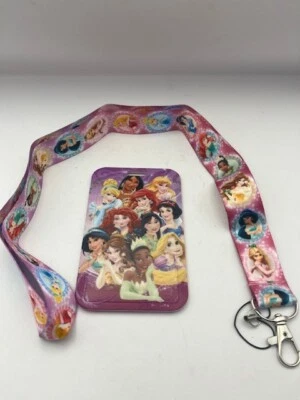 11 tarjeteros con cordón Princesas Disney para alfileres, entradas, ID Rapunzel Tiana Foto 1 de 3