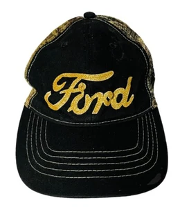 Ford Camo Mesh Back Hat Gold Glitter Logo Baseball Cap Strap Back Official OS - Picture 1 of 10