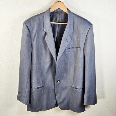Jaqueta Terno Blazer Vintage Versus por Gianni Versace Cinza 100% Lã Virgem 36/50 - Imagem 1 de 4