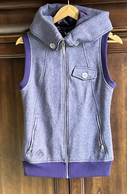 Burton Dryride S Hooded Vest Full Zip Outdoor Jacket Snow Board Purple Winter - Image 1 of 4