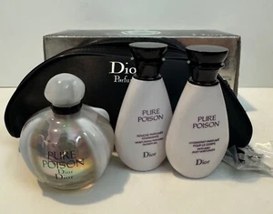 PURE POISON CHRISTIAN DIOR 3.4 OZ EDP SET ORIGINAL FORMULA NEW W GEL BODY LOTION - Picture 1 of 6