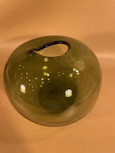 Vintage Decorative Green Glass Round Globe Vase - Picture 1 of 6