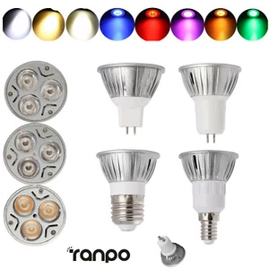 10PCS Colorful Dimmable GU10 E27 MR16 E12 3W LED Spotlight Bulbs 12V 24V Lamp SS - Picture 1 of 20