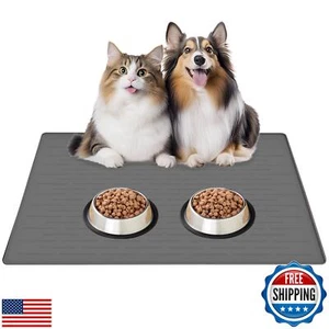 Large Silicone Dog Food Mat, 32"x24" Raised Edges Cat Dog Bowls Mat, Waterpro - Picture 1 of 5