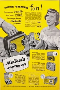 1949 Motorola Portables Radios TVs Record Players Chicago Vintage Print Ad - Picture 1 of 6