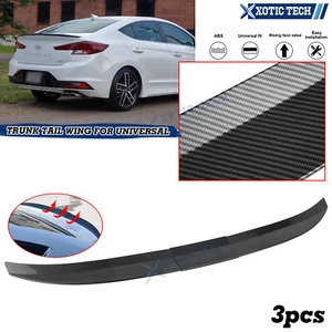 3x Borde de tapa trasera del maletero estilo fibra de carbono ala para Hyundai Elantra Sonata Accent - Imagen 1 de 12