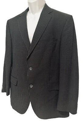Jack Victor Prossimo Mens Blazer Black/Brown Stripe Seersucker Milanwood 42R - Image 1 of 4