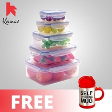 Keimavlock 10-Pc Airtight Food Storage with Self Stirring Mug (Red)