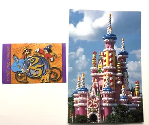Vintage Walt Disney World 1997 25th Anniversary Postkarte und Zulassung eines Gasttickets - Bild 1 von 5