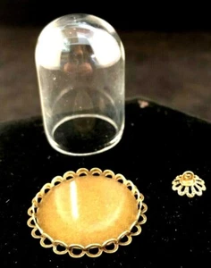 ¡Lote de 10! 3 piezas MINI CÚPULA DE PANTALLA DE VIDRIO CON BASE DE BRONCE ELEGANTE GANCHO SUPERIOR joyería - Imagen 1 de 4