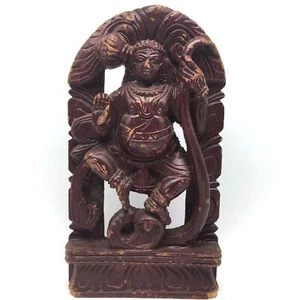 Vintage Wood Carving India God Lord Krishna Dancing On Kaliya Naga 11.75" - Picture 1 of 8