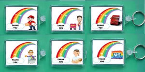 Foto Schlüsselring, Danke Schlüsselarbeiter & viele mehr, Regenbogen, NHS Wohltätigkeitsangebot - Bild 1 von 29
