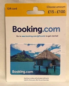 UK Booking.com Travel Company Tropical Tiki Hut Water Mountain 2019 Gift Card - Picture 1 of 1