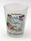 Caribbean Map Our Anniversary Frosted Shot Glass