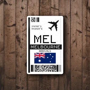 MEL Melbourne Bordkarte glänzender Aufkleber - Laptop/Dekorativer Reiseaufkleber - Bild 1 von 3