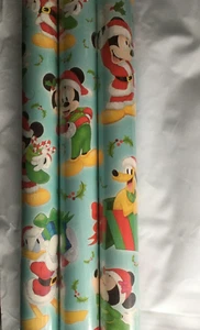 Disney Mickey Mouse Minnie Pluto GIFT WRAP WRAPPING PAPER ROLL HOLIDAY 70 SQ. FT - Picture 1 of 1