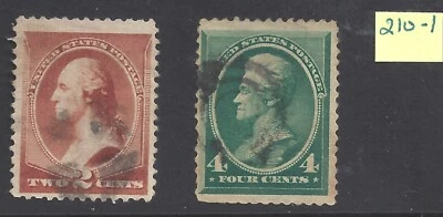 US Scott #210-211 1883 Banknotes VF USED Nice Cancels at a great price! - Image 1 of 2