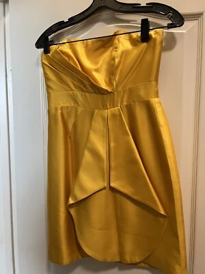 Vestido Shoshanna Talla O seda sin tirantes mini plisado oro amarillo nuevo con etiquetas Foto 1 de 4