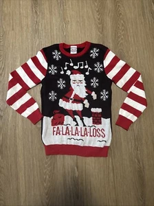 Santa Floss Light Up Ugly Sweater Kids Size Large Holiday Shirt Same Day Ship - Picture 1 of 1
