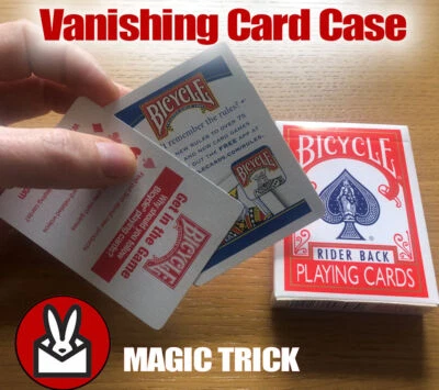 VANISHING CARD CASE MAGIC TRICK VANISH GIMMICK BICYCLE BOX RED OR BLUE AND VIDEO - Image 1 of 3