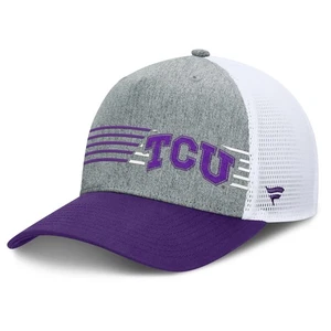 Men's Fanatics Heather Gray/Purple TCU Horned Frogs Profile Trucker Adjustable - Picture 1 of 4