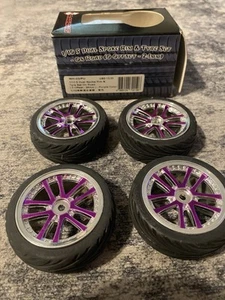 3Racing Shop RC Wheels Purple 5 Spoke 1/10 Scale Rim & Tire 24MM - Picture 1 of 7
