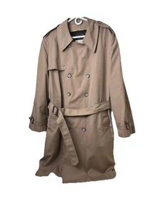 London Fog Men’s 44 Rg Trench Coat Vintage Maincoat Tan Mint Condition - Picture 1 of 18
