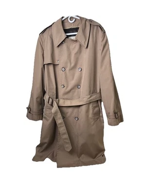 London Fog Men’s 44 Rg Trench Coat Vintage Maincoat Tan Mint Condition - Image 1 of 4