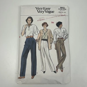 Pantalón Pantalón Pantalón Vogue Patrón 9852 14-16-18 Muy Fácil Muy Vogue Sin Cortar Stock Antiguo - Imagen 1 de 10