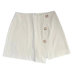 WeWoreWhat REVOLVE XS 25W Oat Suiting Twill Faux Wrap Mini Skort Casual Summer - Picture 1 of 6
