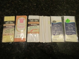 5 Pkgs Wrights Twill & Bias Tape White Yellow Peach NIP - Picture 1 of 3