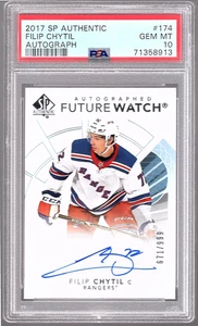 FILIP CHYTIL 2017-18 UD SP Authentic Future Watch Auto ROOKIE #/999 PSA 10 Gem - Picture 1 of 2