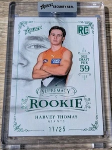 2024 AFL Select Supremacy Rookie GREEN HARVEY THOMAS #17/25 GWS GIANTS - Picture 1 of 2
