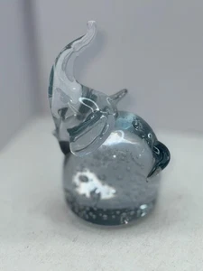 Vintage Kristall Schwan 3,5" hoch bis Hals, Blase Glas Briefbeschwerer - Bild 1 von 9