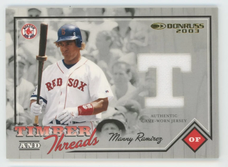 Manny Ramirez 2003 Donruss Timber & Threads /500 Jersey #TT-38 Boston Red Sox - Image 1 of 3